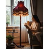 Bordo Vintage Lambader Kadife Kumaş Kaplama Ahşap Ayak Lm66544 66588057 Bordo