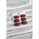 Bordo Vintage Model Gold Renk Kadın Küpe 5886