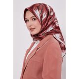 Bordo Yansıma Görünümlü Twill İpek Eşarp