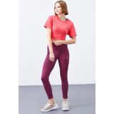 Bordo Yüksek Bel Toparlayıcı Slim Fit Dar Paça Kadın Tayt - 94568
