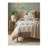 Boreas Home Alina Pamuklu Lastikli Çarşaflı Tek Kişilik Nevresim Takımı 160x220 cm Kahverengi