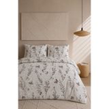 Boreas Home Butterfly Pamuklu Lastikli Çarşaflı Çift Kişilik Nevresim Takımı 200x220 cm Kahverengi
