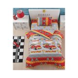 Boreas Home Kırmızı Araba Ranforce Tek Kişilik Nevresim Takımı 160x220 Sarı Kırmızı