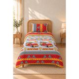 Boreas Home Kırmızı Araba Ranforce Tek Kişilik Nevresim Takımı 160x220 Sarı Kırmızı
