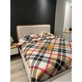 Boreas Home Premium Ekose Çarşafı Lastikli Çift Kişilik Nevresim Takımı - Bej - 200 x 220 cm