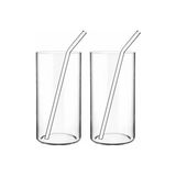 Borex Borosilikat Pipetli Meşrubat Bardağı 2li - Şeffaf - 450 ml