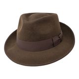 Borges & Scott B&S Premium Doyle - Teardrop Fötr Şapka - %100 Yün Keçe - Seyahat için Mükemmel - Su Geçirmez - Üniseks, Koyu kahverengi, 60