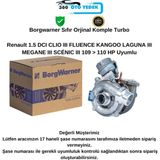 Borgwarner 54399980070 Turbo Renault 1.5 Dcı Clio Iıı Fluence Kangoo laguna Iıı Megane Iıı Scenic ııı 109 > 110 Hp Uyumlu 7701476883-8200625683-1441100Q0F