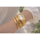 Boris Accessory Kadın Gümüş&gold Yılan-Medusa Model Taşlı Kol Saati - Altın - Beyaz