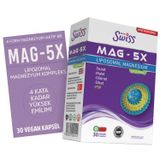 BorkSwiss MAG-5X Lipozomal Magnezyum Kompleks – 4 Form Bir Arada (Taurat, Malat, Glisinat, Sitrat) + Aktif B6 (P5P) – Kas, Sinir ve Uyku Desteği – 30 Vegan Kapsül
