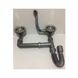 Borleno Evye-Lavabo Sifonu Çift Gözlü, Körüklü, Yuvarlak Taşmalı