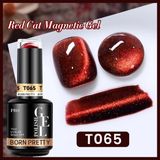Born Pretty Red Cat Eye Gel/Kırmızı Kedi Gözü Kalıcı Oje(T065)-15ml