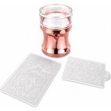 Born Pretty Tırnak Damgalama Silikonu Plastik Damga Plakası ve Sıyırma Aparatı - Bronz