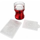 Born Pretty Tırnak Damgalama Silikonu Plastik Damga Plakası ve Sıyırma Aparatı - Kırmızı
