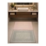 bornoz dünyası 3 Adet Ayak izli Pamuklu 50 X 70 Otantik Havlu Banyo Ve Lavabo Paspası