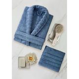 Bornoz - Havlu Seti Carla İndigo Mavi L/Xl+50X90cm