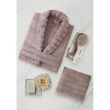 Bornoz - Havlu Seti Carla İndigo Mürdüm L/Xl+50X90cm