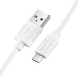 Borofone 2.4A Hızlı Şarj ve Veri Kablosu | 1m Gıda Sınıfı Silikon Malzeme, USB - Micro USB Bağlantı, Yumuşak ve Dayanıklı Esnek Tasarım, Düğümlenme Önleyici Şarj Kablosu | BX52