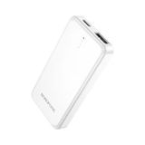 Borofone 2500MAH Ultra Hafif Mini Powerbank - Sadece 62 Gram, LED Göstergeli Acil Durum Şarj Cihazı, Cebinize Sığan Minimalist Taşınabilir Pil - Siyah - Beyaz