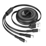 Borofone 3in1 USB iPhone 17 ile Uyumlu Şarj Kablosu – Type-C, Lightning, Micro USB Çoklu Şarj Kablosu, 2A Hızlı Şarj, 1 Metre, TPE Kaplama, Aynı Anda 3 Cihaz Şarj Etme | BX74
