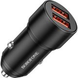 Borofone Araç Çakmak Şarj Cihazı Dual Port USB-A Çıkışlı 5V / 2.4A Total output 12W Siyah Renk BZ19 Wisdom