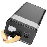 Borofone BJ18A Coolmy 30000mAh Powerbank | LED Dijital Göstergeli ve Masa Lambası Fonksiyonlu Güç Bankası, Çift USB 5V/2A Çıkışlı, ABS+PC Alev Geciktirici Gövdeli Taşınabilir Şarj Cihazı