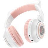 Borofone Cat Ear BO18 HiFi Kedi Kulaklı RGB Işıklı Bluetooth Kulak Üstü Kulaklık - Beyaz