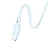 Borofone Şarj Kablo 60W Type-C to Type-C Hızlı Şarj ve Data Kablosu Uzunluk 1 Metre USB-C to USB-C BX94 Açık Mavi Renk (Açık Mavi)