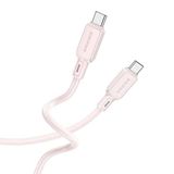 Borofone Şarj Kablo 60W Type-C to Type-C Hızlı Şarj ve Data Kablosu Uzunluk 1 Metre USB-C to USB-C BX94 Açık Pembe Renk (Açık Pembe)