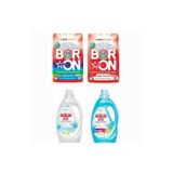 Boron Toz Çamaşır Deterjanı 2 Adet Renkli ve Beyazlar İçin + 2 Adet Aquabor Sıvı Çamaşır Deterjanı