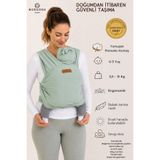 Boroosh Baby Esnek Bebek Wrap Sling %100 Pamuklu Kese Ve Bere Hediyeli Yeşil Bebek Taşıma Şalı