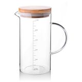 Borosilikat Cam Bambu Kapaklı Ölçü Kabı 1000ml