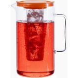 Borosilikat Cam Buz Hazneli Sürahi, 2,5 Litre, Turuncu Kapaklı, Sıcak ve Soğuk Içecekler Için - Çok Renkli - Standart