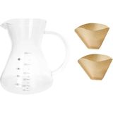 Borosilikat Cam Filtre Kahve Demliği 600 ml ( 100 Adet Filtre Kağıdı Hediyeli)