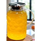 Borosilikat Cam Metal Kapaklı Lüks Sürahi 1800ML 193 - Renkli - 0 - 200 ml