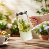 Borosilikat Cam Sürahi ve Karaf 1.5 Litre - Isıya Dayanıklı, Mikrodalga Uyumlu Dikey Çizgili Te