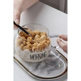 Borosilikat Good Morning Kulplu Cam Kahve Sunum Bardak Tatlı Kahvaltı Süt Kupası 400ML - 1 Adet - 400 ml