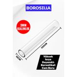 BOROSİLLA Füze Pelet Soba Camı Borusu (1200X100X3MM)