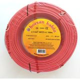 Borsan 2.5 mm Nya Hf Bakır Kablo Kırmızı 100 Metre (Tek Damar Sert)(Halogen Free)