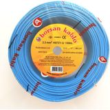 Borsan 2.5 mm Nya Hf Bakır Kablo Mavi 100 Metre (Tek Damar Sert)(Halogen Free)
