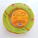 Borsan 2.5 mm Nya Hf Bakır Kablo Sarı-Yeşil 100 Metre (Tek Damar Sert)(Halogen Free)