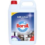 Borsil Çelik Ve Krom Temizleyici 5 LT Yağ Çözücü Kir Leke Yok Edici Parlatıcı Bakım
