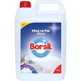 Borsil Kireç Ve Pas Çözücü 5 LT Banyo Ve Musluk Parlatıcı Nano Teknoloji Derinlemesine Temizlik - Beyaz