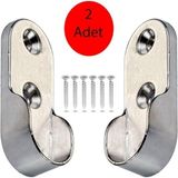 Boru Askı Flanşı Krom Oval Dolap Elbise Askı Aparatı (2 Adet) Dolap Içi Düzenleyiciler Ekru Tr