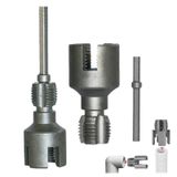 Boru Diş Kesme Aleti, Entegre İç, Elektrikli Matkap Uyumlu PVC Boru Vidalama Kiti, Diş Kesme ve Açılı Cıvata Onarım Aracı, Bahçe Hortumu Diş Kalıpları (1/2"+3/4") (1/2")