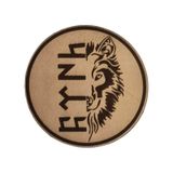 BÖRÜ GÖKTÜRKÇE TÜRK - Deri PEÇ - Arma - Askeri Patch Bej