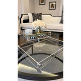 Boru Kulp 4-6 Kişilik Çay/kahve/söz/nişan Pleksi Sunum Tepsisi Gümüş Kulp 5mm Pleksi