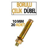 Borulu Çelik Dübel 10 Mm 20 Adet