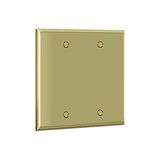 Boş Cihaz Metal Duvar Plakası, Paslanmaz Çelik Korozyona Dayanıklı, Boyut 2-Gang 4.5" x 4.5", Paslanmaz Çelik 201, 7702-PB, Parlak Pirinç, Altın