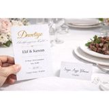 Boş Davetiye ve Yemek Kartı Seti / 300 gr Yerli Bristol 1. Hamur Kalın Karton / 10X15 cm Davetiye (50 Adet) + 5x8 cm Yemek/isim Kartı (50 Adet) / Düğün, Nişan, Organizasyon Için - 41 Delft Blue